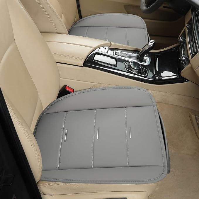 Universal Faux Leather Seat Covers — Front Seat — Gray