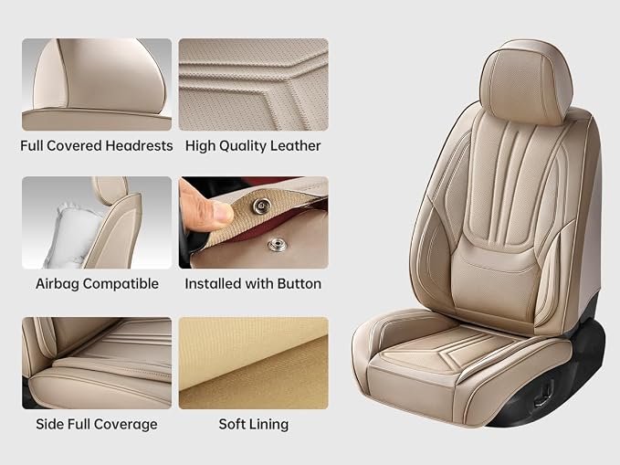 Universal Seat Covers — Full Set — Beige