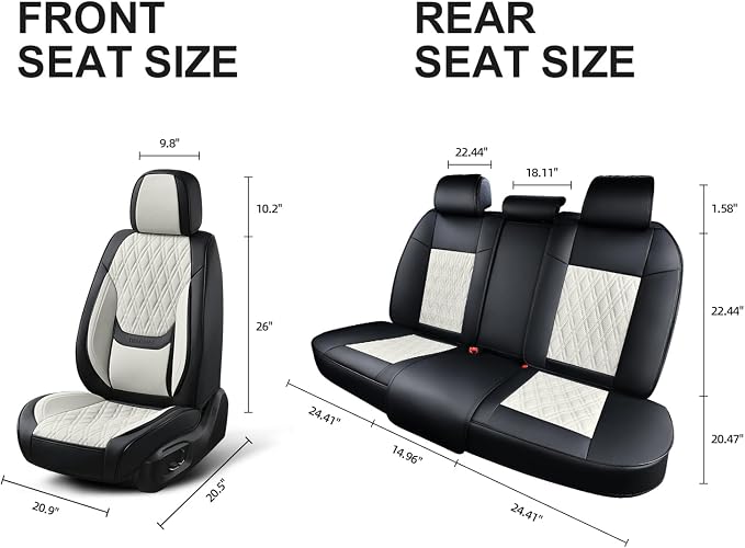 Universal Seat Covers — Full Set — Black / Beige