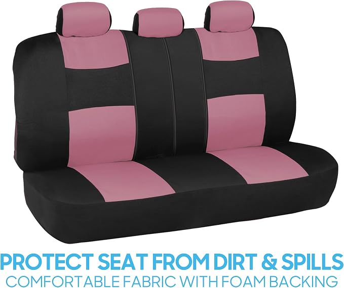 Car Seat Covers — Full Set — Pink / Black