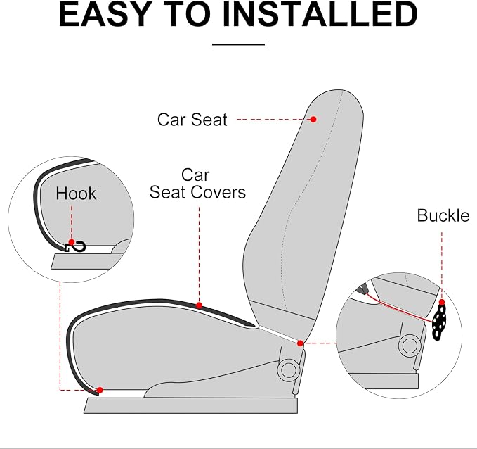 Universal Seat Covers — Front Seat — Gray