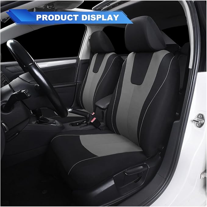 Universal Seat Covers — Front Seat — Gray / Black