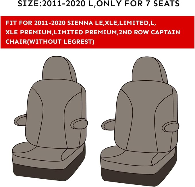 Seat Covers for Toyota Sienna — Full Set — Red
