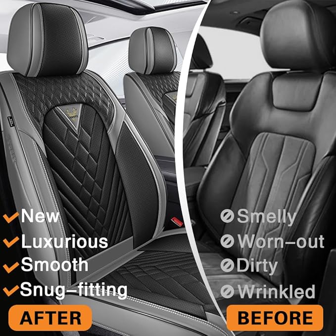 Seat Covers for Toyota Sienna — Front Seat — Gray / Black