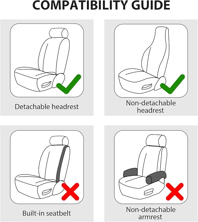 Universal Faux Leather Seat Covers — Front Seat — Blue