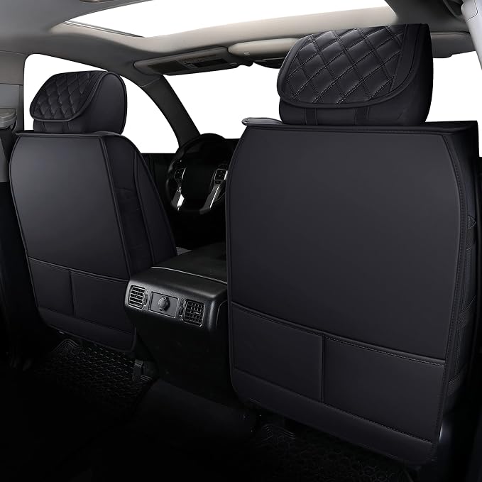Faux Leather Seat Covers for Toyota Tundra — Front Seat — Black