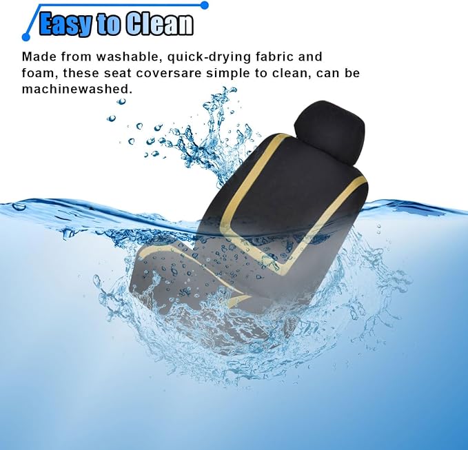 Universal Seat Covers — Front Seat — Black / Beige