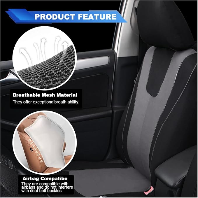 Universal Seat Covers — Front Seat — Gray / Black