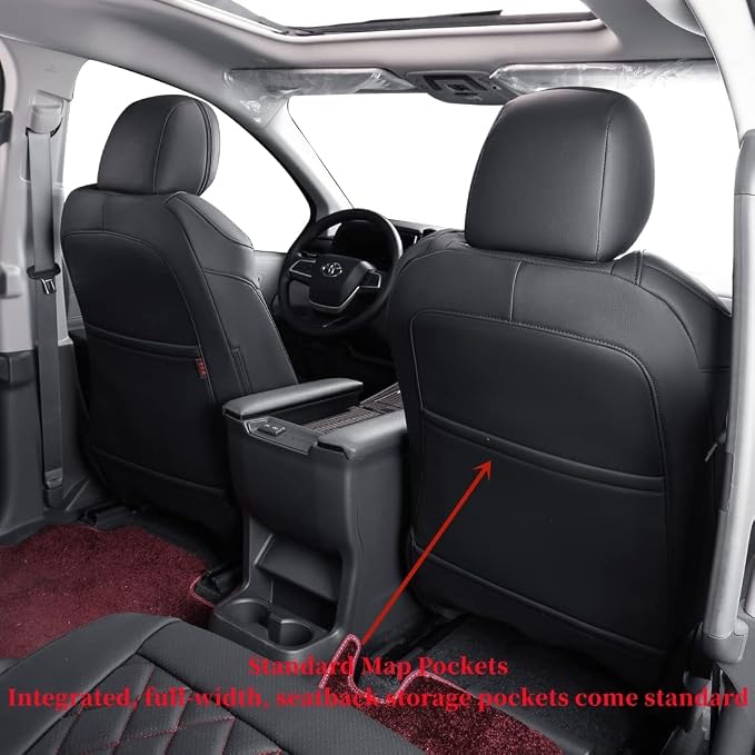 Seat Covers for Toyota Sienna — Full Set — Black / Red