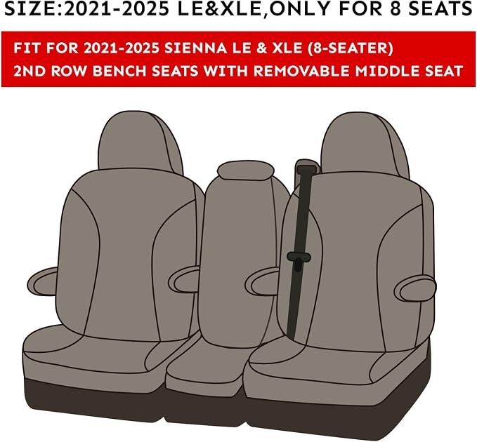 Seat Covers for Toyota Sienna — Full Set — Black