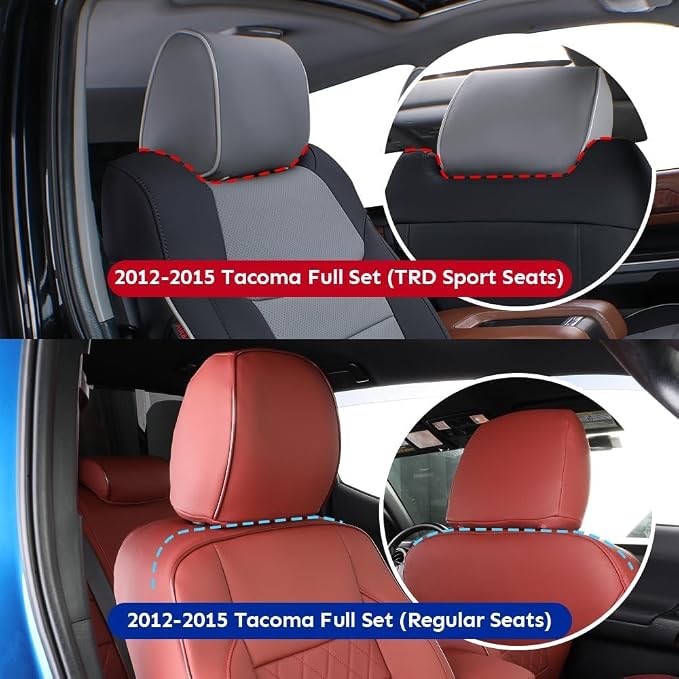 Fabric Seat Covers for Toyota Tacoma — Full Set — Black