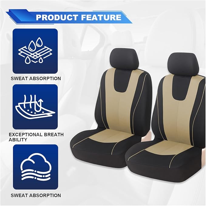 Universal Seat Covers — Front Seat — Beige