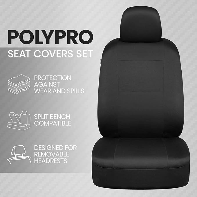 Universal Seat Covers — Front Seat — Black