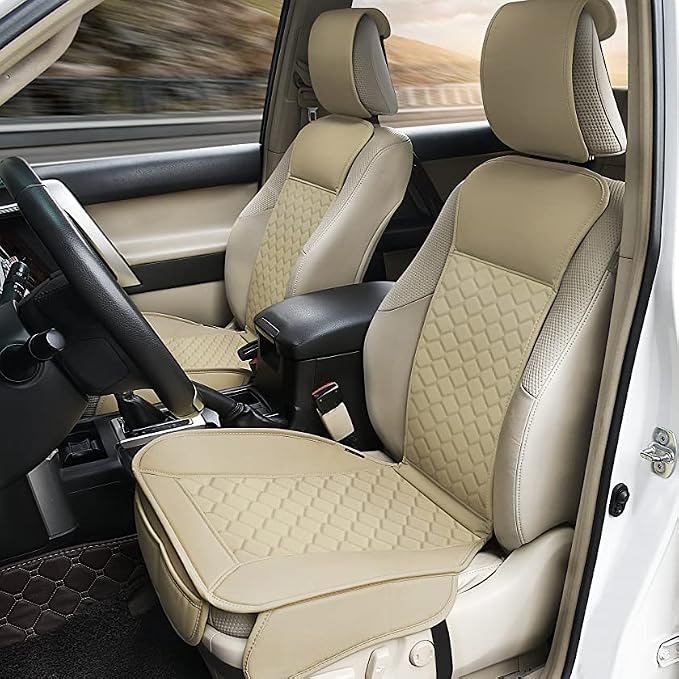 Universal Faux Leather Seat Covers — Beige