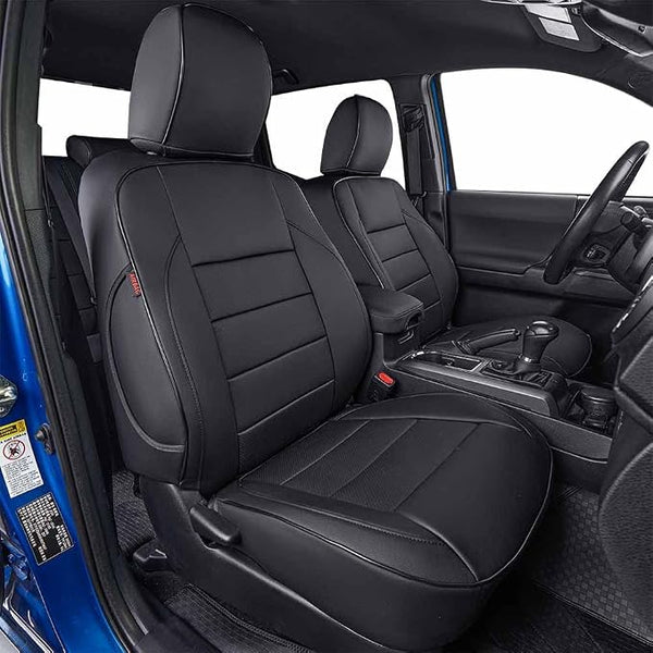 Faux Leather Seat Covers for Toyota Tacoma — Front Seat — Black