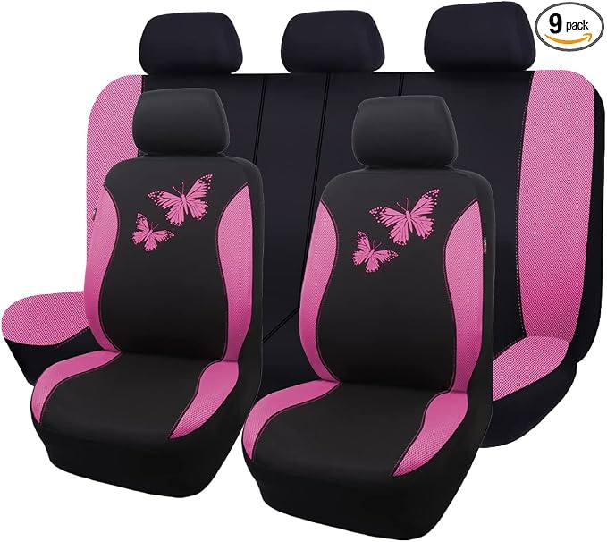 Universal Seat Covers — Full Set — Pink