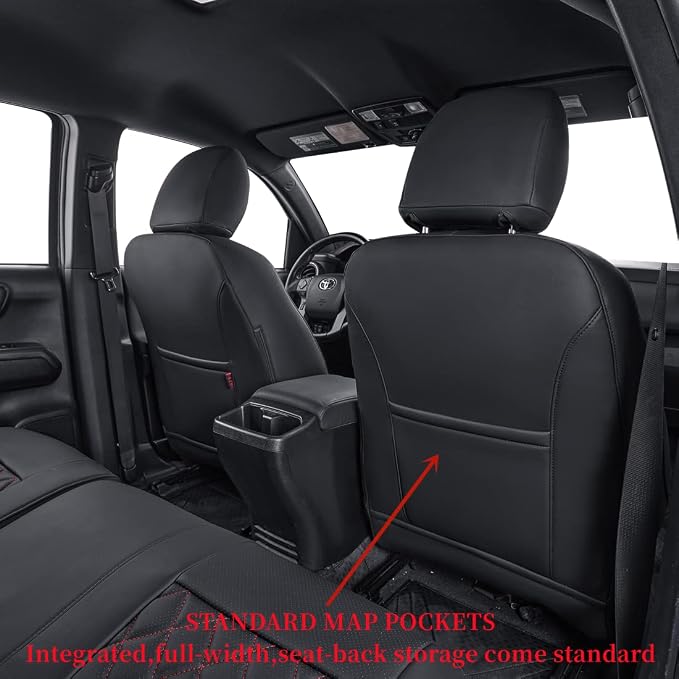 Seat Covers for Toyota Tacoma — Full Set — Red / Black