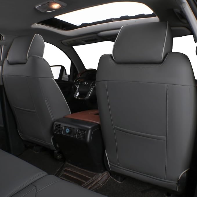 Faux Leather Seat Covers for Toyota Tacoma — Rear Seat — Black / Red
