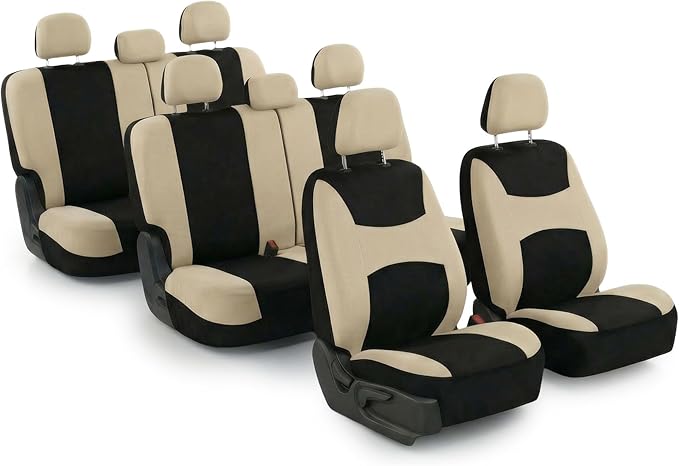Universal Fabric Seat Covers — Beige