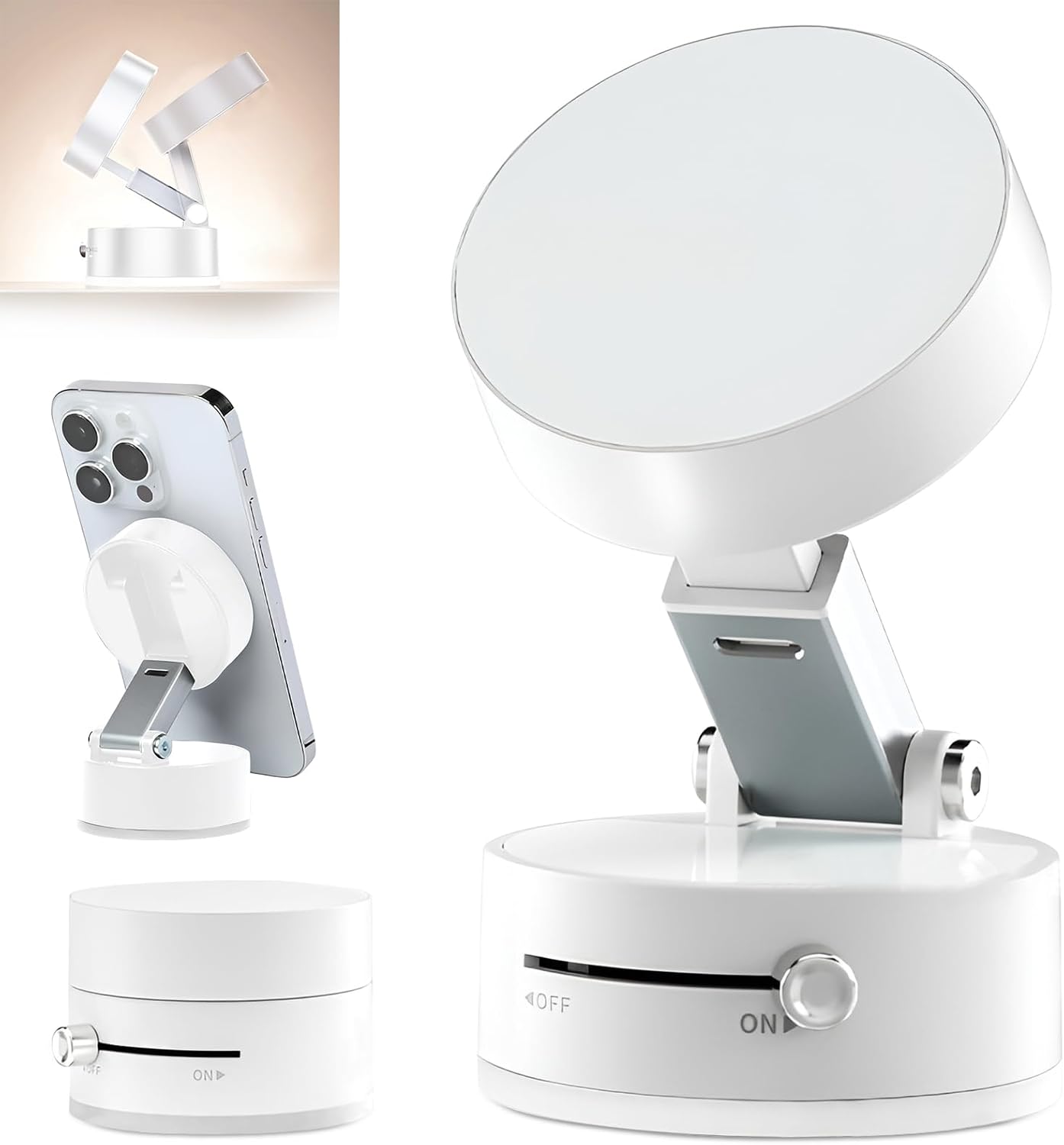 New 2025 Phone Holder Magnetic Foldable & Multi-Function White Magnetic + Vacuum Head 61RHAdQk3vL._AC_SL1500_b6e07b85-6b22-4011-86ca-c5d86c9c92a1