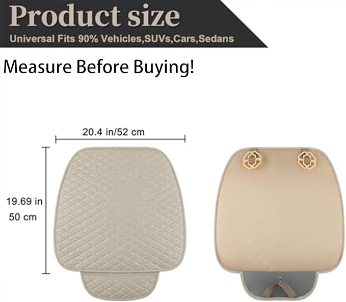 Universal Fabric Seat Covers — Front Seat — Beige