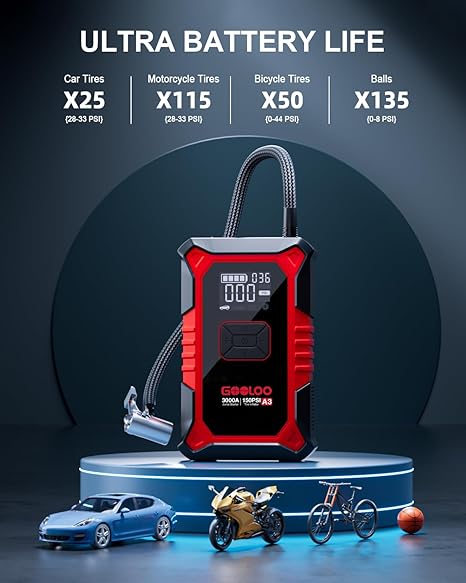 A3 Jump Starter & Tire Inflator | 3000A for Gas & Diesel 61RYVOuePJL._AC_SX466