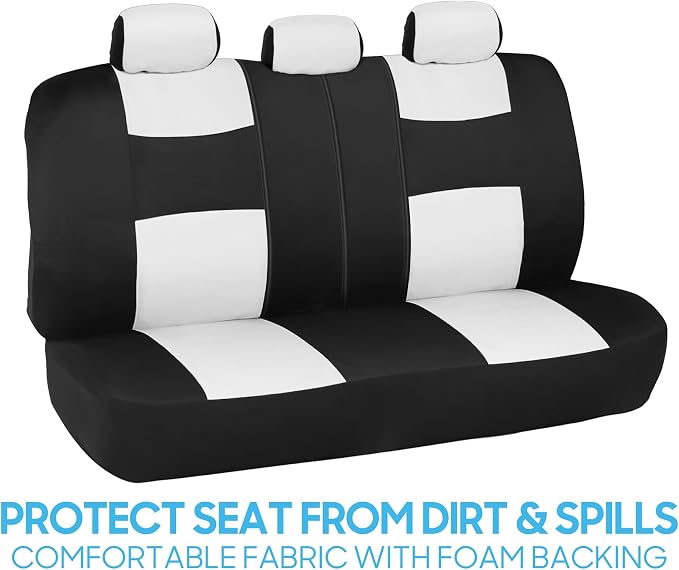 Car Seat Covers — Full Set — White / Black