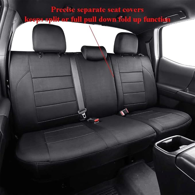 Neoprene Seat Covers for Toyota Tacoma — Rear Seat — Black