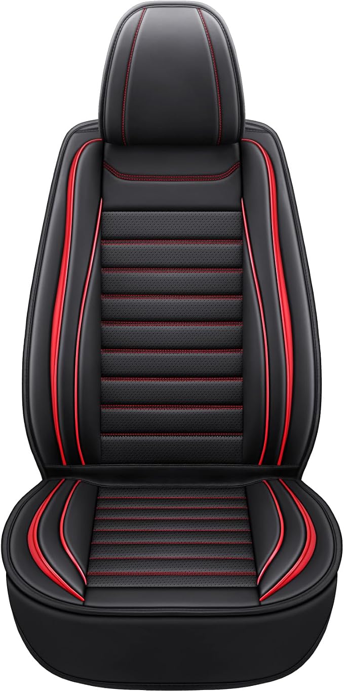 Universal Faux Leather Seat Covers — Full Set — Red