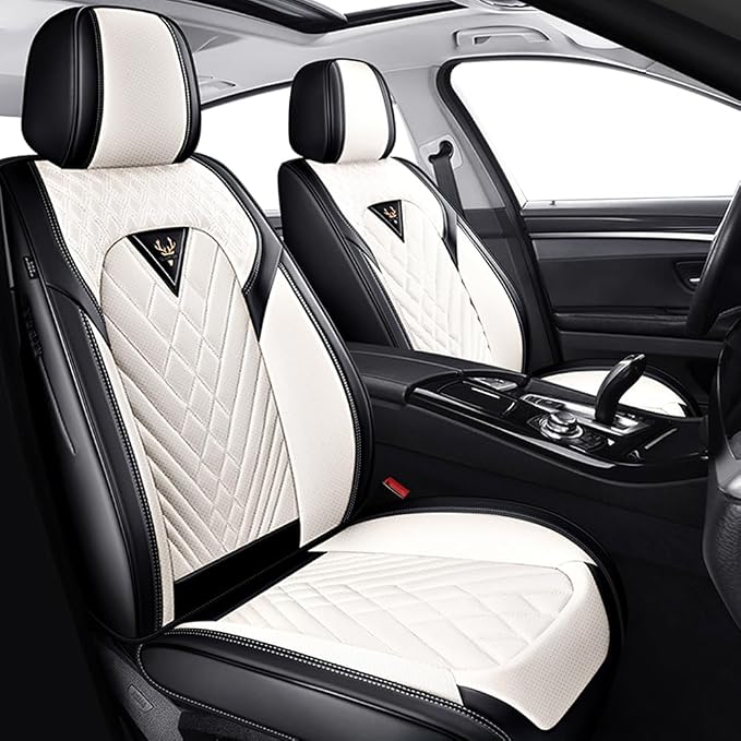 Seat Covers for Toyota Camry — Front Seat — Cream / White