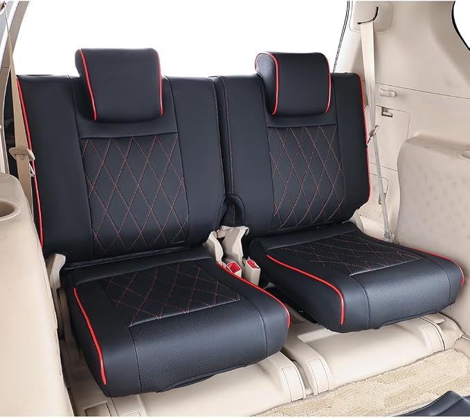 Faux Leather Seat Covers for Toyota 4Runner — Full Set — Black / Red