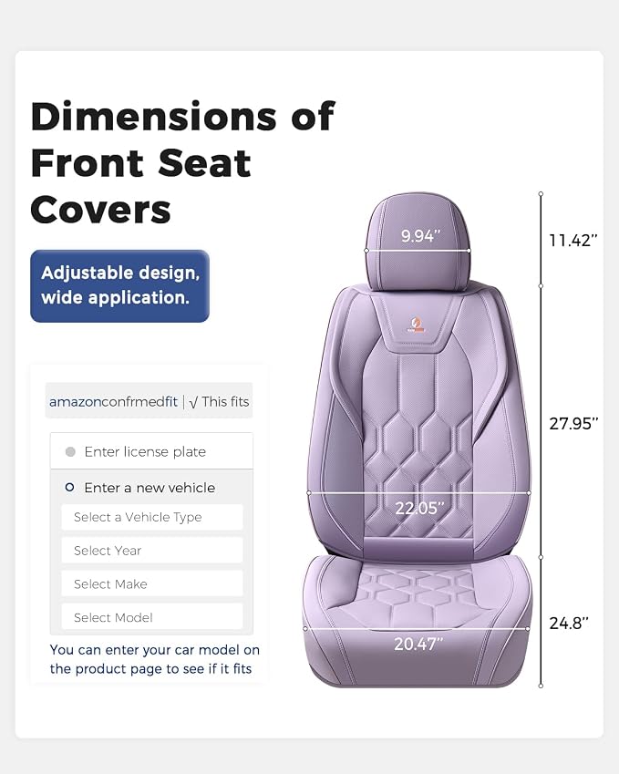 Universal Seat Covers — Front Seat — Purple