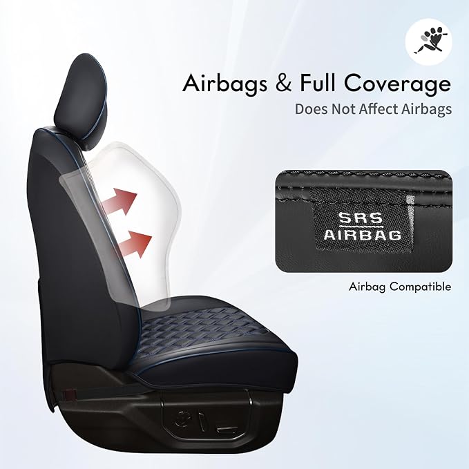 Seat Covers for Multiple Vehicles — Full Set — Black / Blue