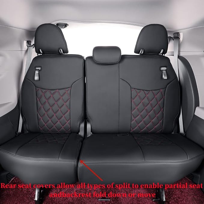 Faux Leather Seat Covers for Toyota Sienna — Full Set — Black / Red