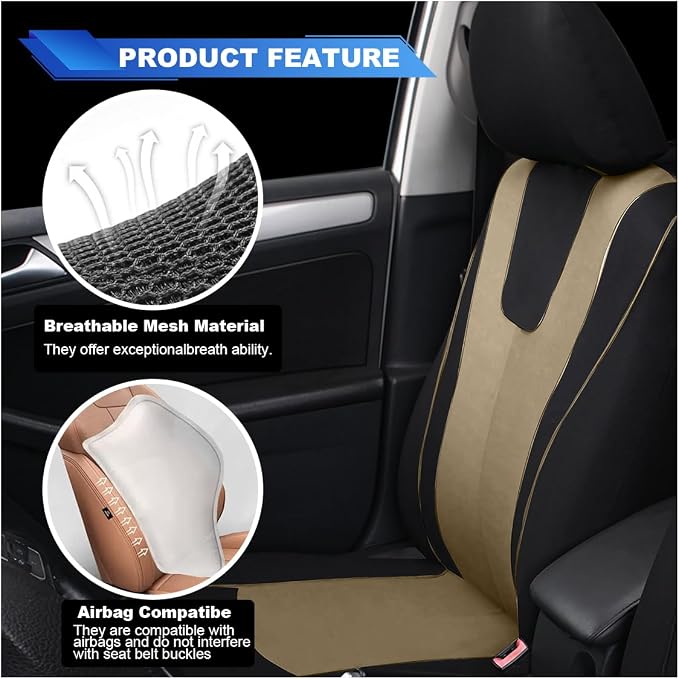 Universal Seat Covers — Front Seat — Beige