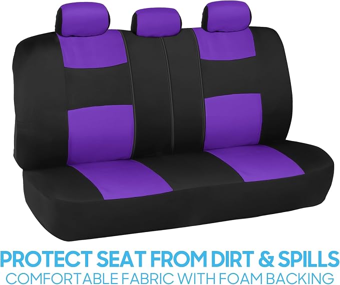 Car Seat Covers — Full Set — Purple / Black