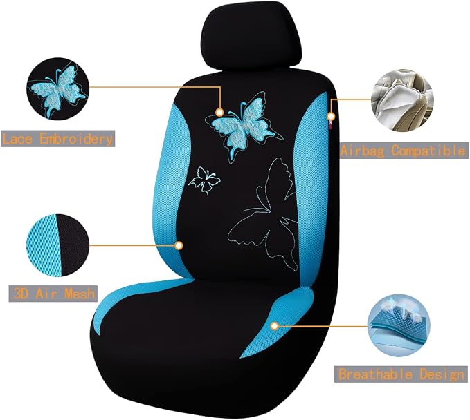 Universal Seat Covers — Full Set — Blue