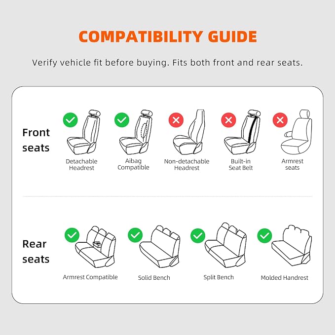 Universal Seat Covers — Full Set — Black / Brown