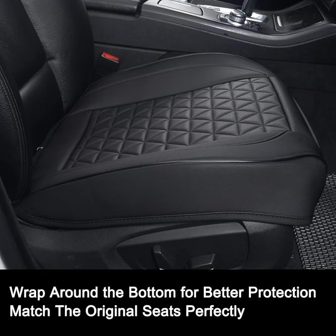 Universal Faux Leather Seat Covers — Front Seat — Black