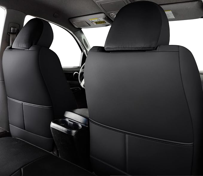 Faux Leather Seat Covers for Toyota Tacoma — Black / Red