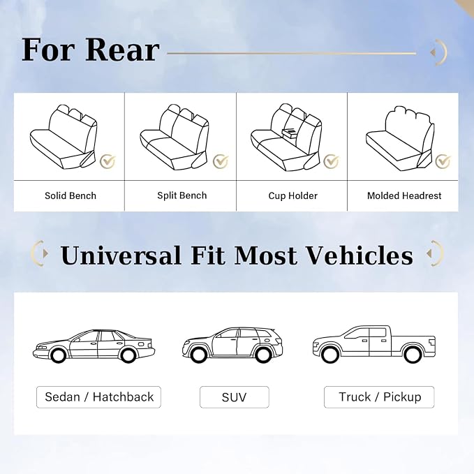 Pet Car Seat Protector — Rear Seat — Brown