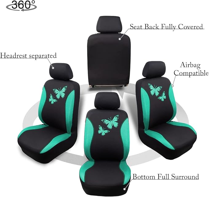 Universal Seat Covers — Full Set — Green