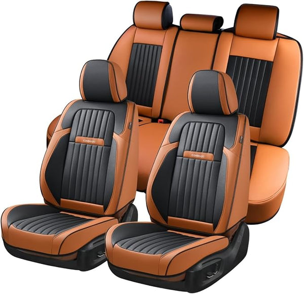 Universal Seat Covers — Full Set — Brown / Black