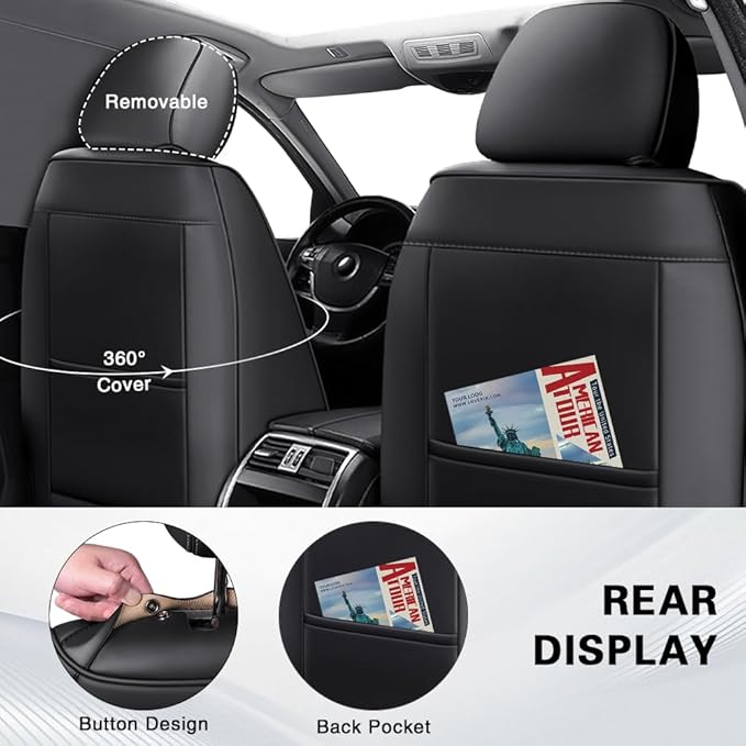 Seat Covers for Toyota Highlander — Front Seat — Black / Gray