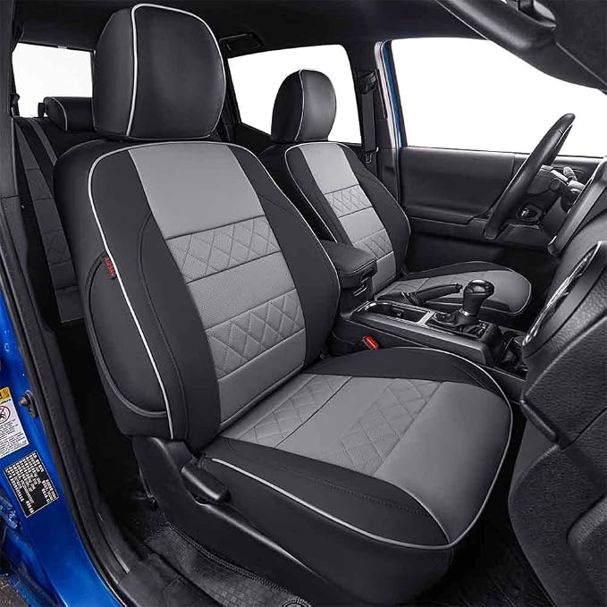 Faux Leather Seat Covers for Chevrolet Silverado — Full Set — Black / Gray