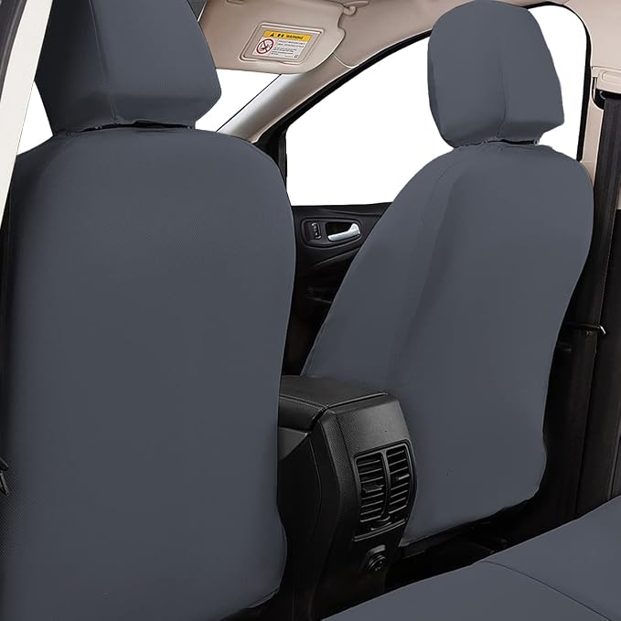 Faux Leather Car Seat Covers — Full Set — Gray