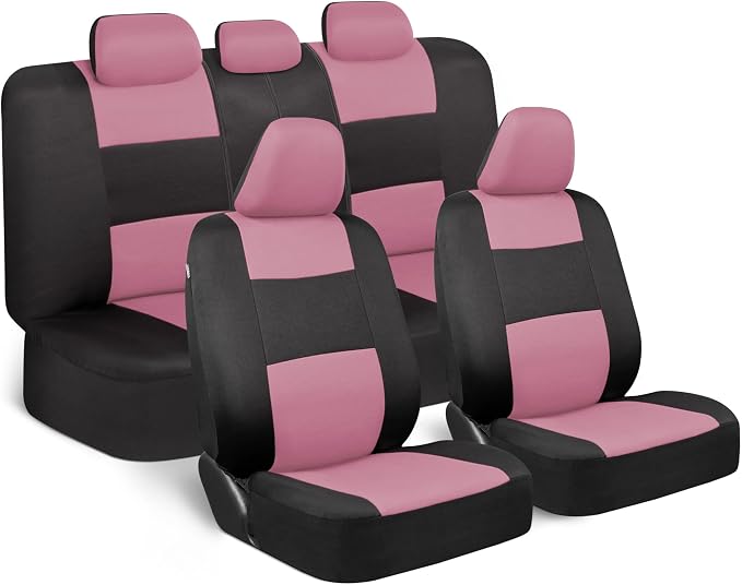 Car Seat Covers — Full Set — Pink / Black
