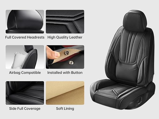 Universal Seat Covers — Front Seat — Black
