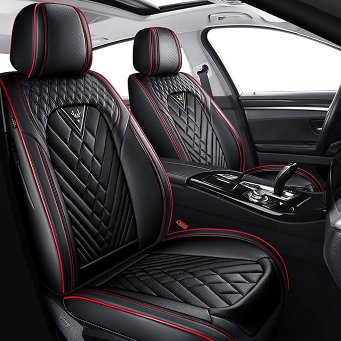 Seat Covers for Toyota Corolla — Front Seat — Black / Red