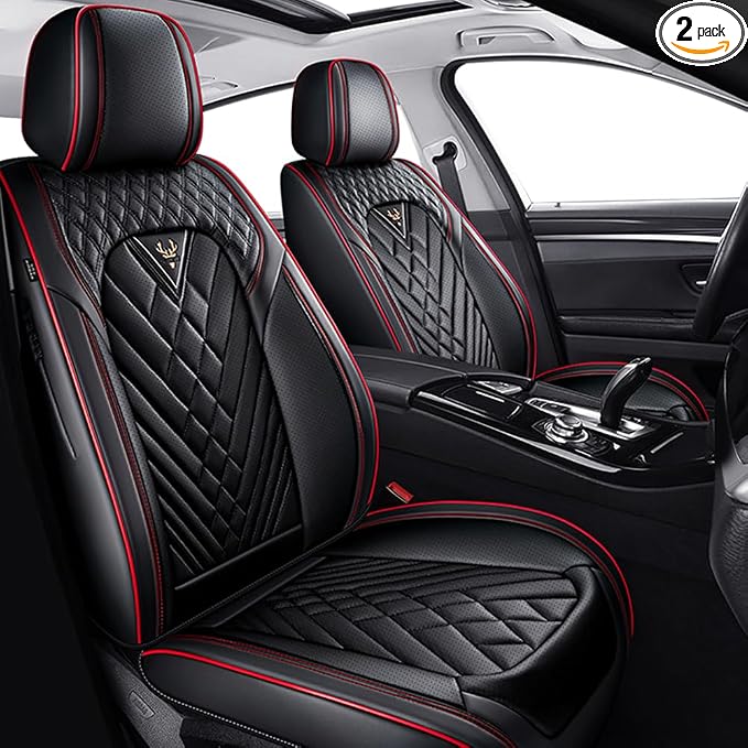 Seat Covers for Toyota Camry — Front Seat — Black / Red